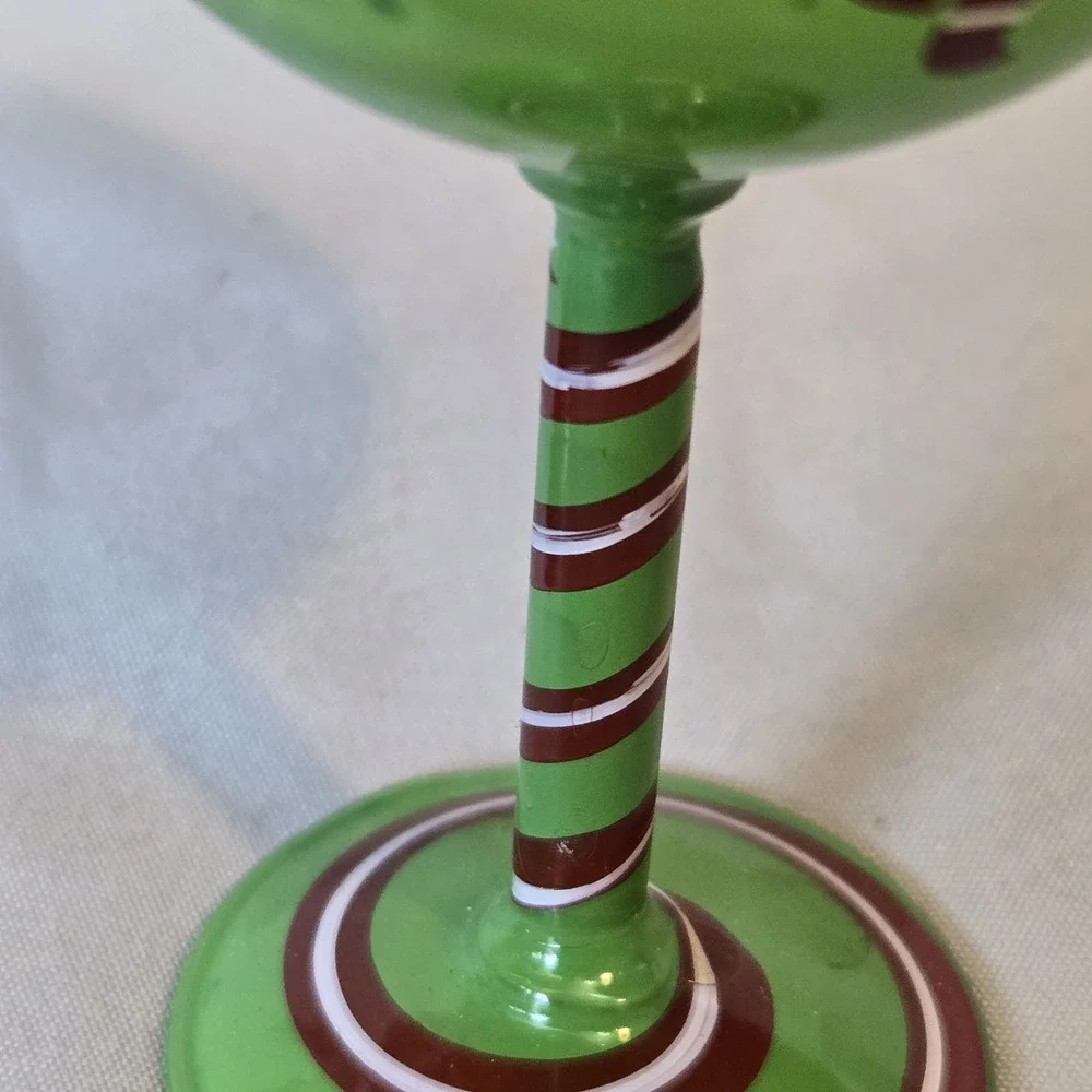 Lolita Happy Holidays Mini Wine Glass Ornament Set Reindeer Christmas Lot of 2